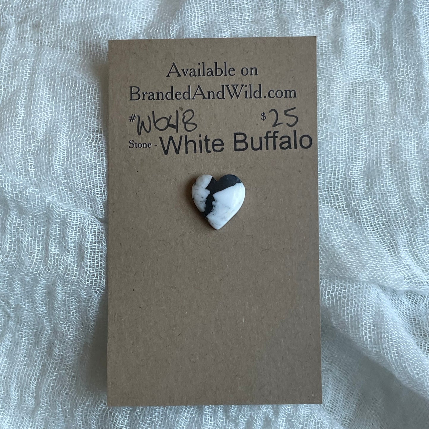 White Buffalo Cabochon - WB48 4962D4C9-8CA4-4B0E-A99B-07CBE6B2F3AB Brandedandwild.com