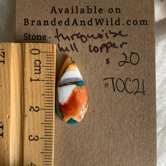 Turquoise, Oystershell, Copper Cabochon - TOC21