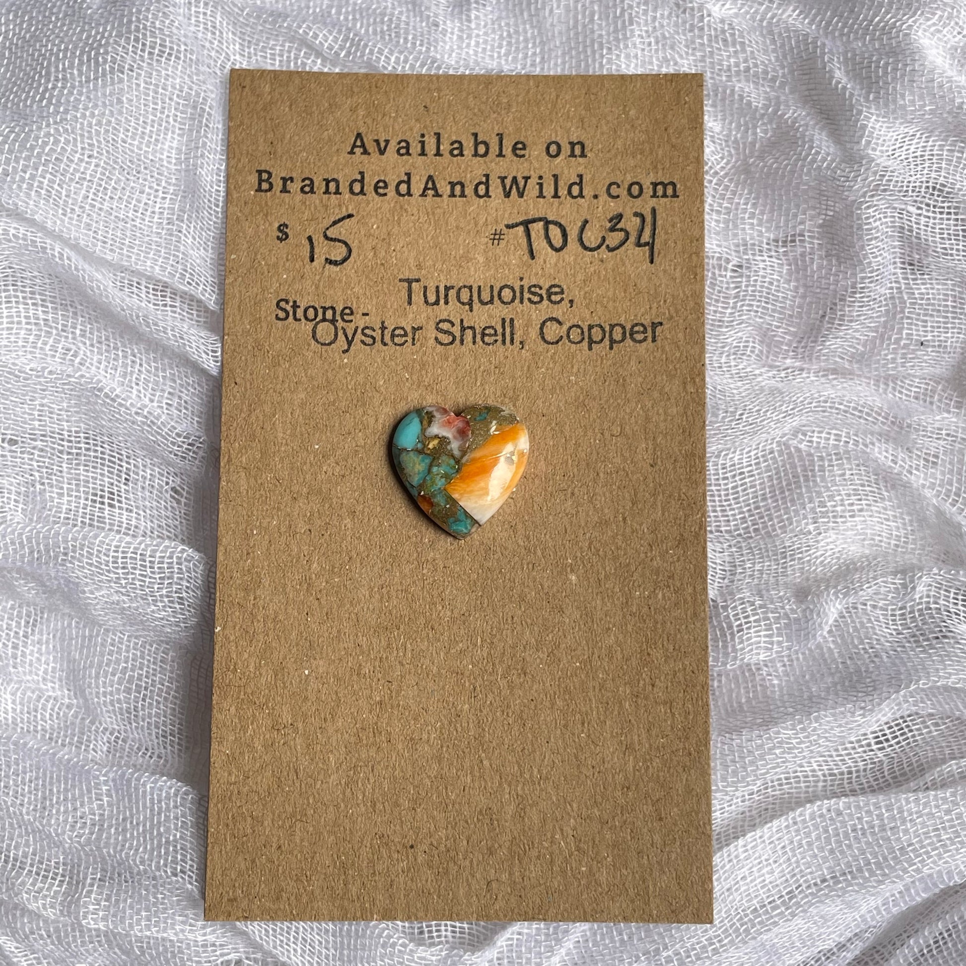 Turquoise, Oyster Shell, Copper Cabochon - TOC34 49904314-3A3D-46D3-BBBC-89FB714B1161 Brandedandwild.com