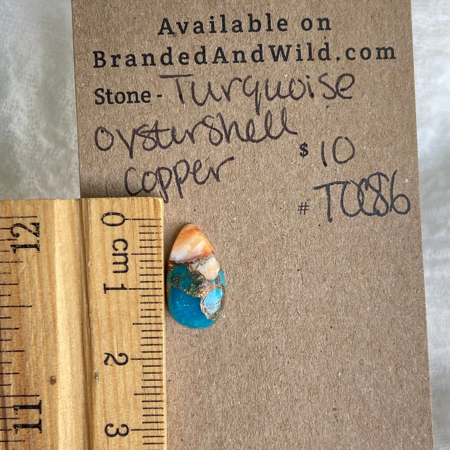 Turquoise, Oystershell, Copper Cabochon - TOC86