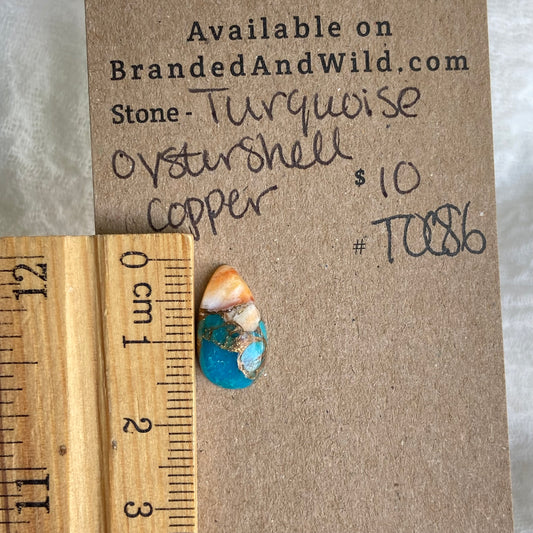 Turquoise, Oystershell, Copper Cabochon - TOC86