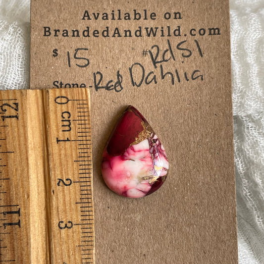 Red Dahlia Cabochon - RD51 4A7B2970-42DF-498D-BC22-56A16A54E153 Brandedandwild.com