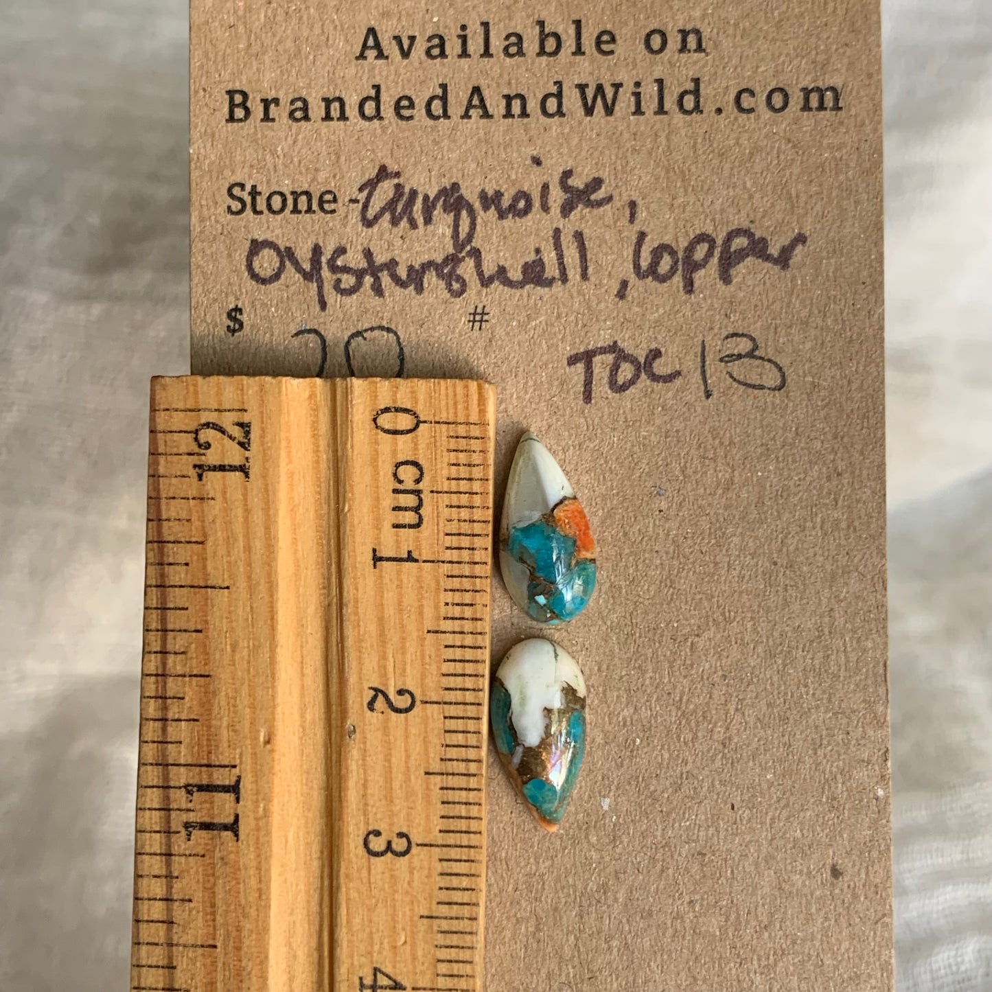 Turquoise, Oystershell, Copper Cabochon - TOC13