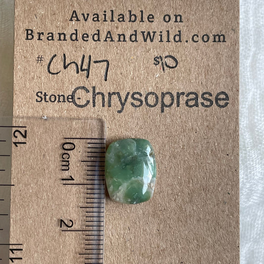 Chrysoprase Cabochon - Ch47 4AA7444A-AB63-424E-A4BA-2ABC513CDA9F Brandedandwild.com
