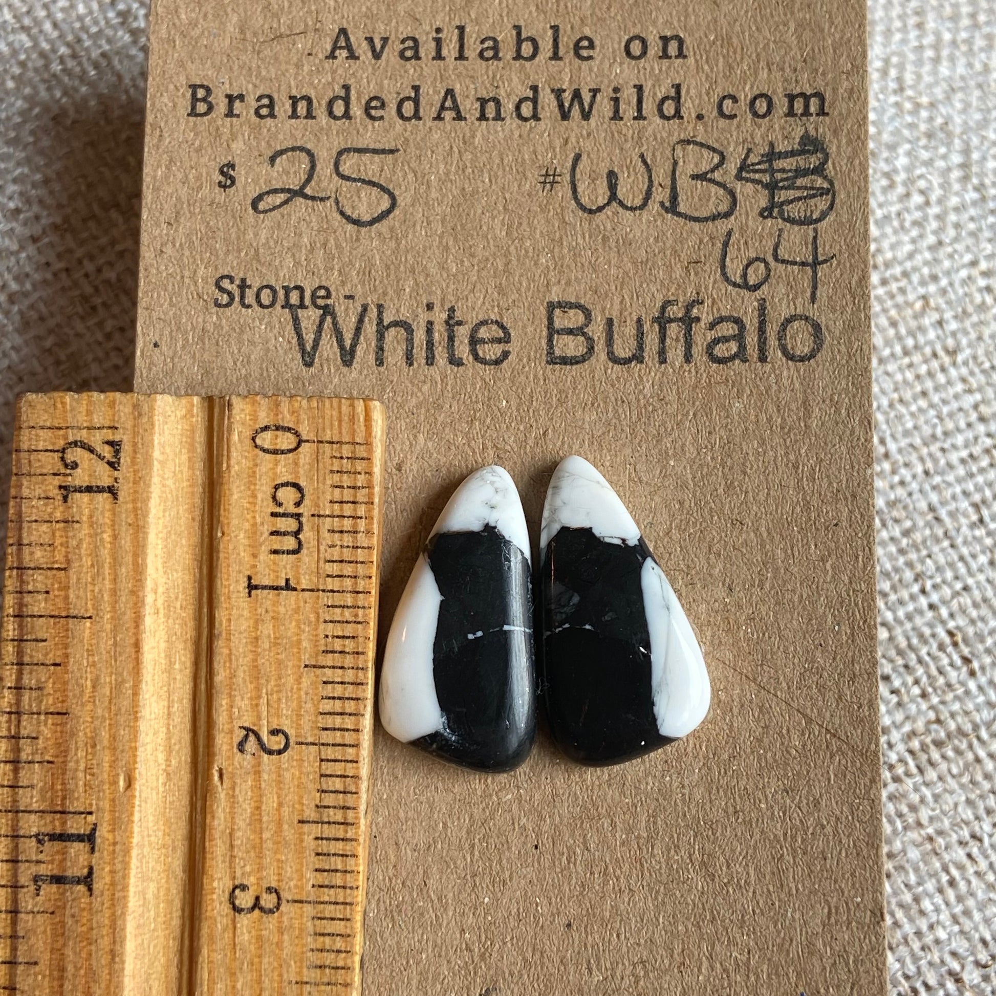 White Buffalo Cabochon - WB64 4AEA7D29-1F15-4AAD-AC52-23988F69E029 Brandedandwild.com