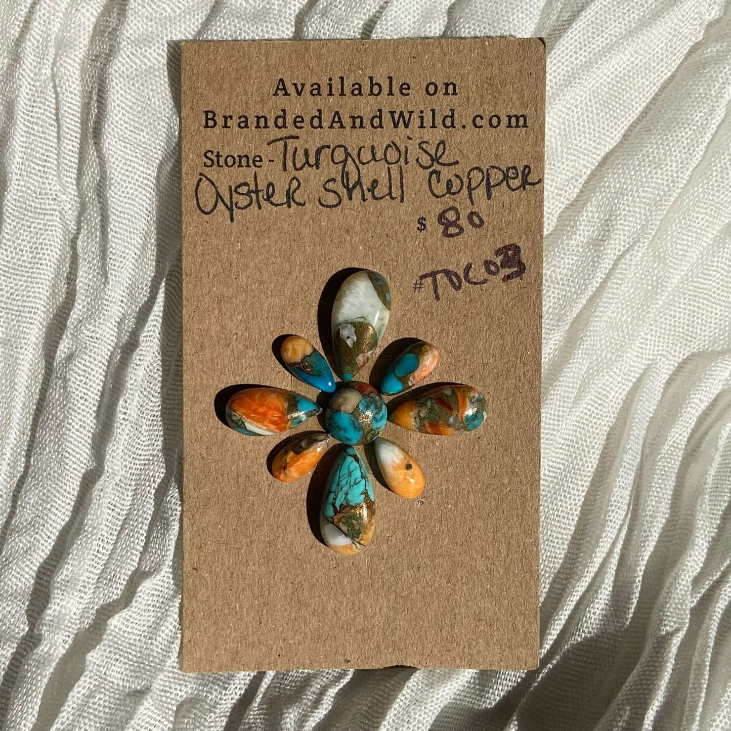 Turquoise, Oystershell, Copper Cabochon - TOC03 4B5FB944-237C-4611-B4C2-09F9B807B9CA Brandedandwild.com
