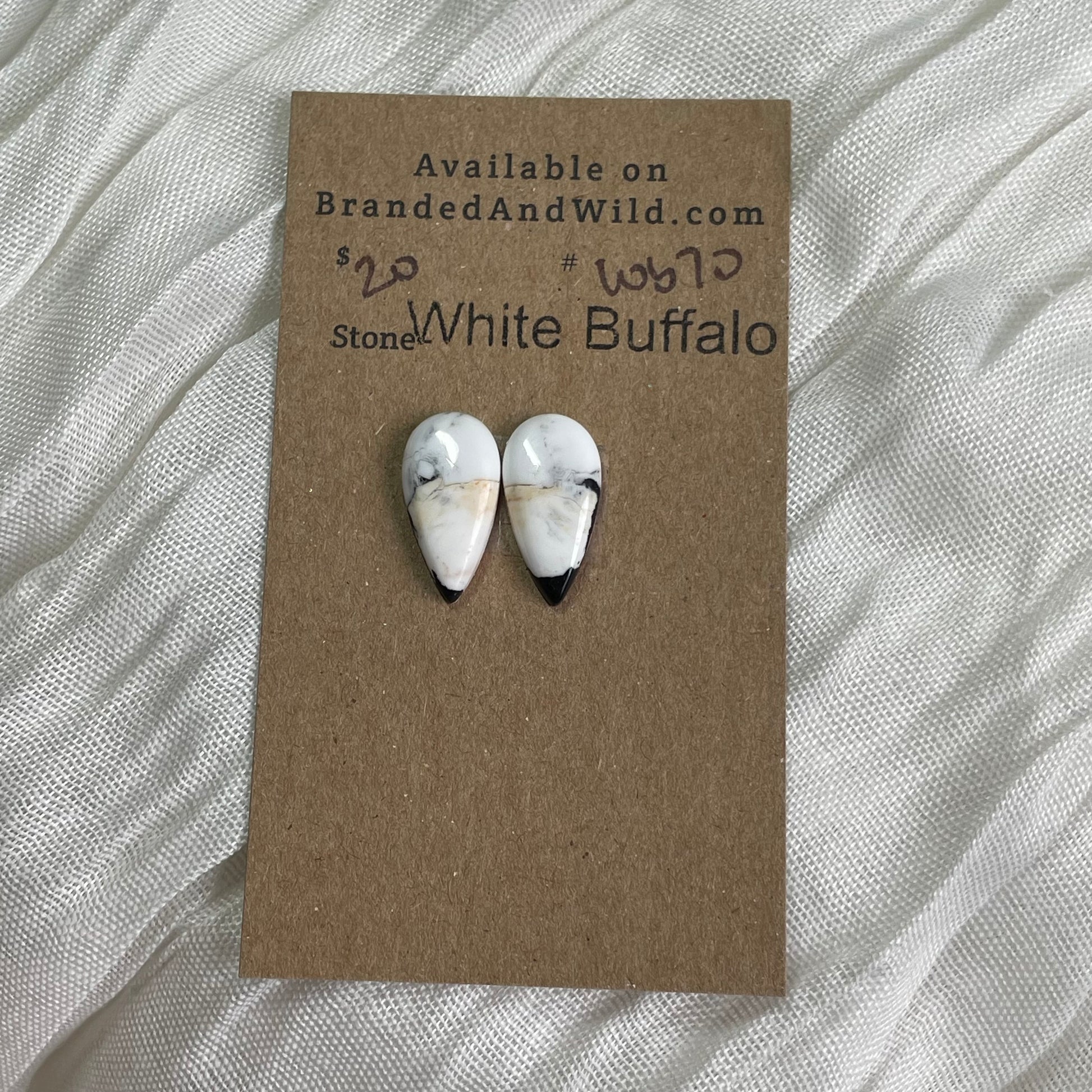 White Buffalo Cabochon - WB70 4B747A66-23C3-4349-A0DD-ADD0CC62311D Brandedandwild.com