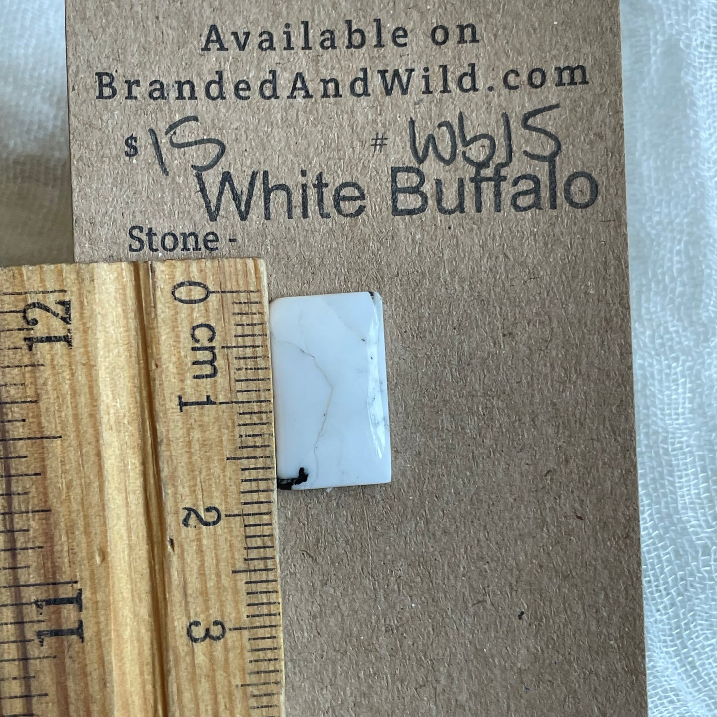 White Buffalo Cabochon - WB15 4BE0DE0C-38C6-4116-BB85-946727B202CD Brandedandwild.com