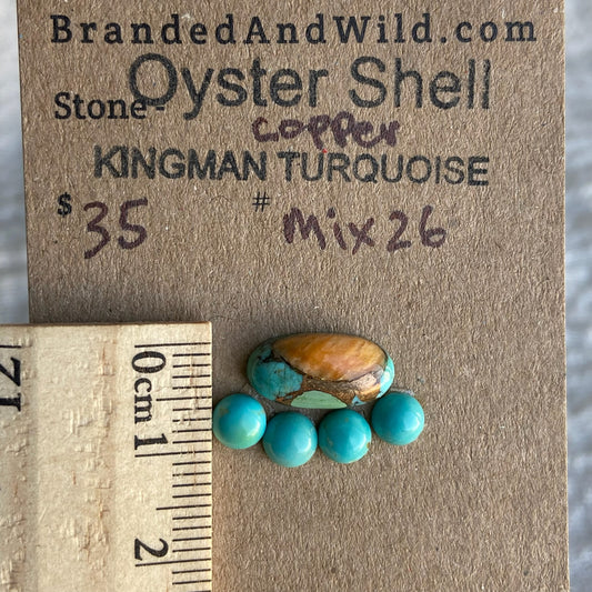 Kingman / Oyster Shell Cabochon - Mix26