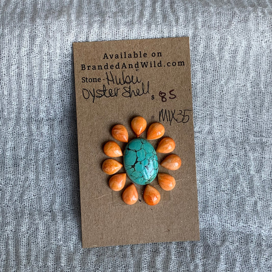 Hubei / Oyster Shell Cabochon - Mix35