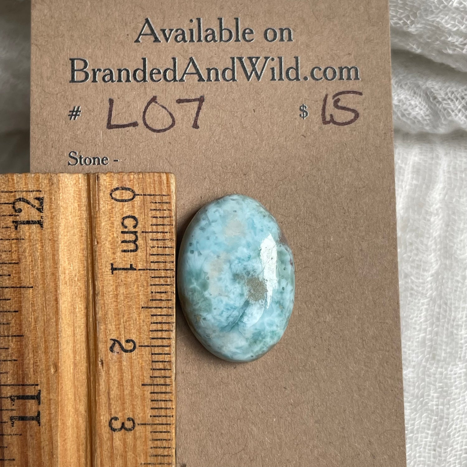 Larimar Cabochon - L07 4C36DAFF-8283-4BE6-A96C-46E66CE9F7BB Brandedandwild.com
