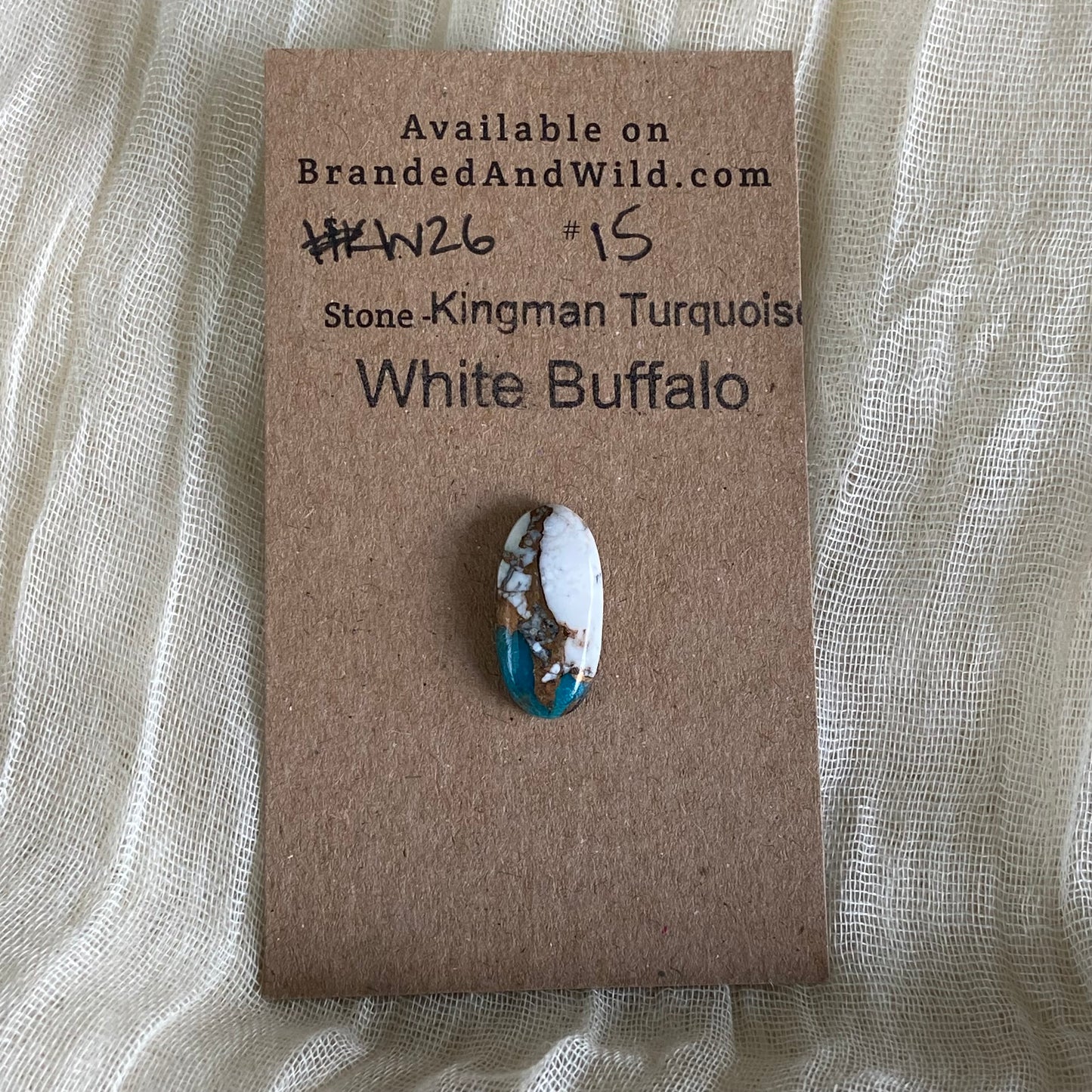 Kingman Turquoise, White Buffalo, Copper Cabochon - KW26
