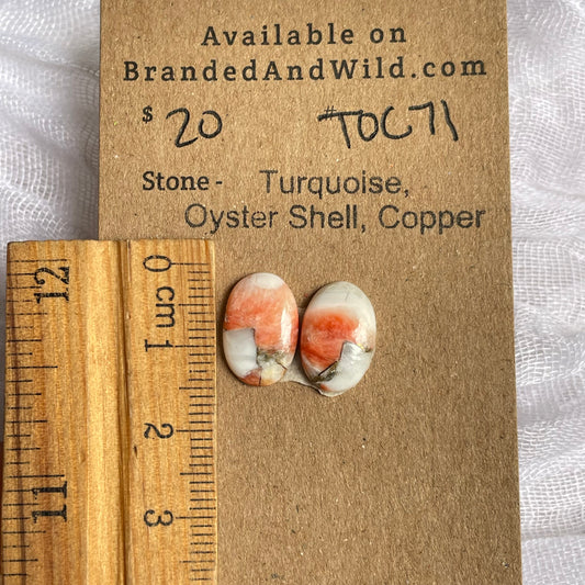 Turquoise, Oyster Shell, Copper Cabochon - TOC71 4C83F7FA-358D-4C93-8B41-8F81E7F7F8C0 Brandedandwild.com