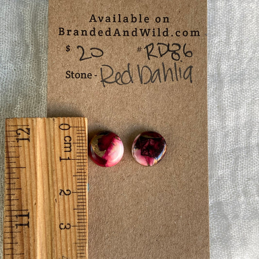Red Dahlia Cabochon - RD86