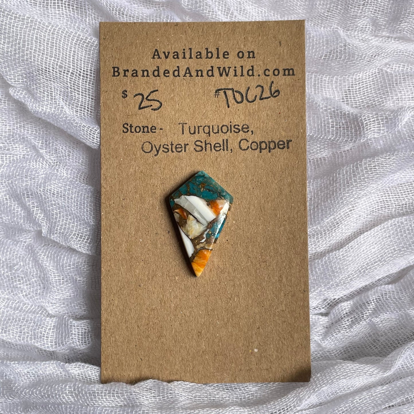 Turquoise, Oyster Shell, Copper Cabochon - TOC26 4CE522A5-1F36-4600-8B54-3C8DF9D7992B Brandedandwild.com