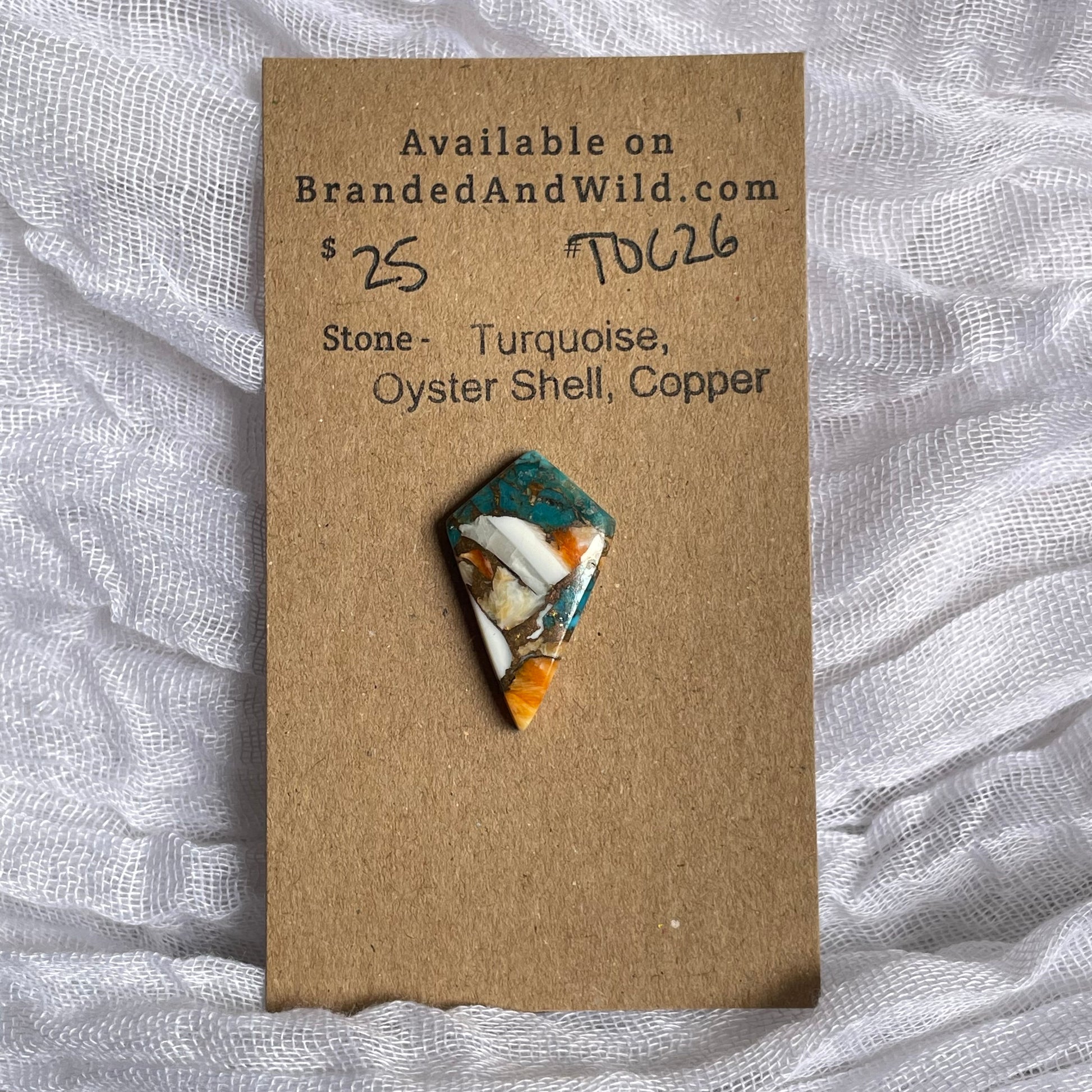 Turquoise, Oyster Shell, Copper Cabochon - TOC26 4CE522A5-1F36-4600-8B54-3C8DF9D7992B Brandedandwild.com