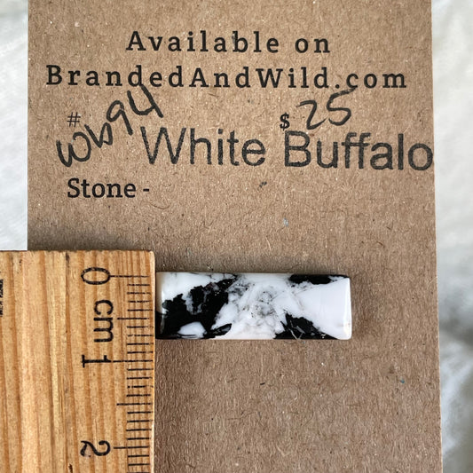 White Buffalo Cabochon - WB94 4D266050-B884-4B36-95E5-994F43B342E0 Brandedandwild.com