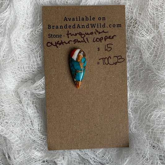 Turquoise, Oystershell, Copper Cabochon - TOC23