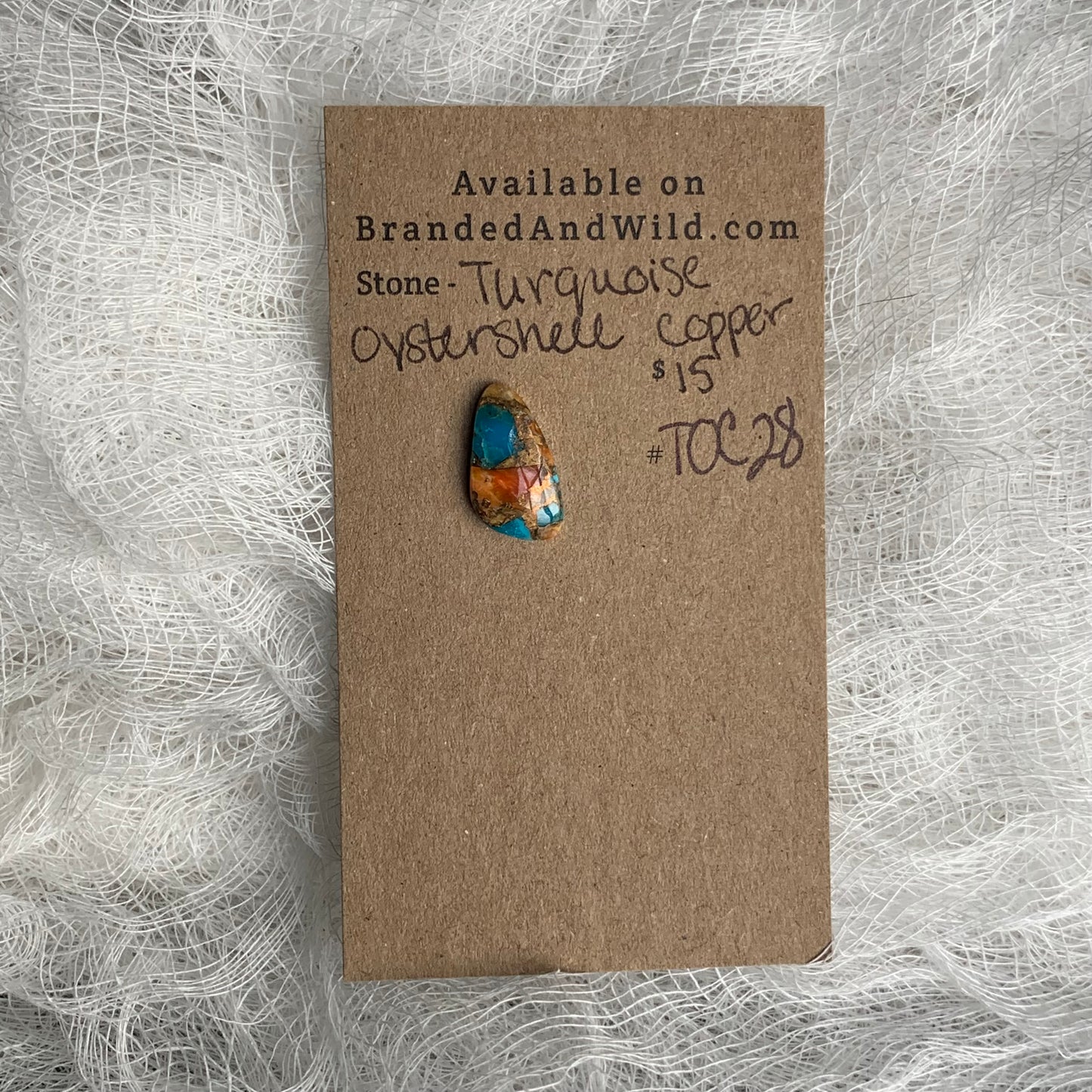 Turquoise, Oystershell, Copper Cabochon - TOC28