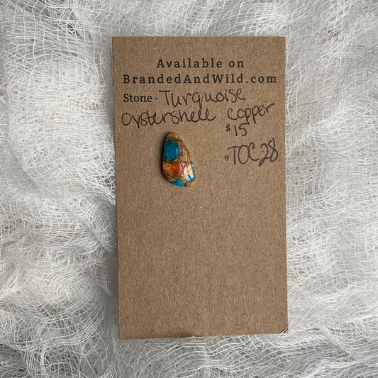 Turquoise, Oystershell, Copper Cabochon - TOC28