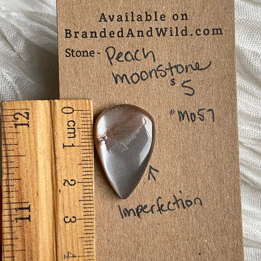 Peach Moonstone Cabochon - M057 4D9DD738-45DD-42F5-A52B-5C35D5D4F3D8 Brandedandwild.com
