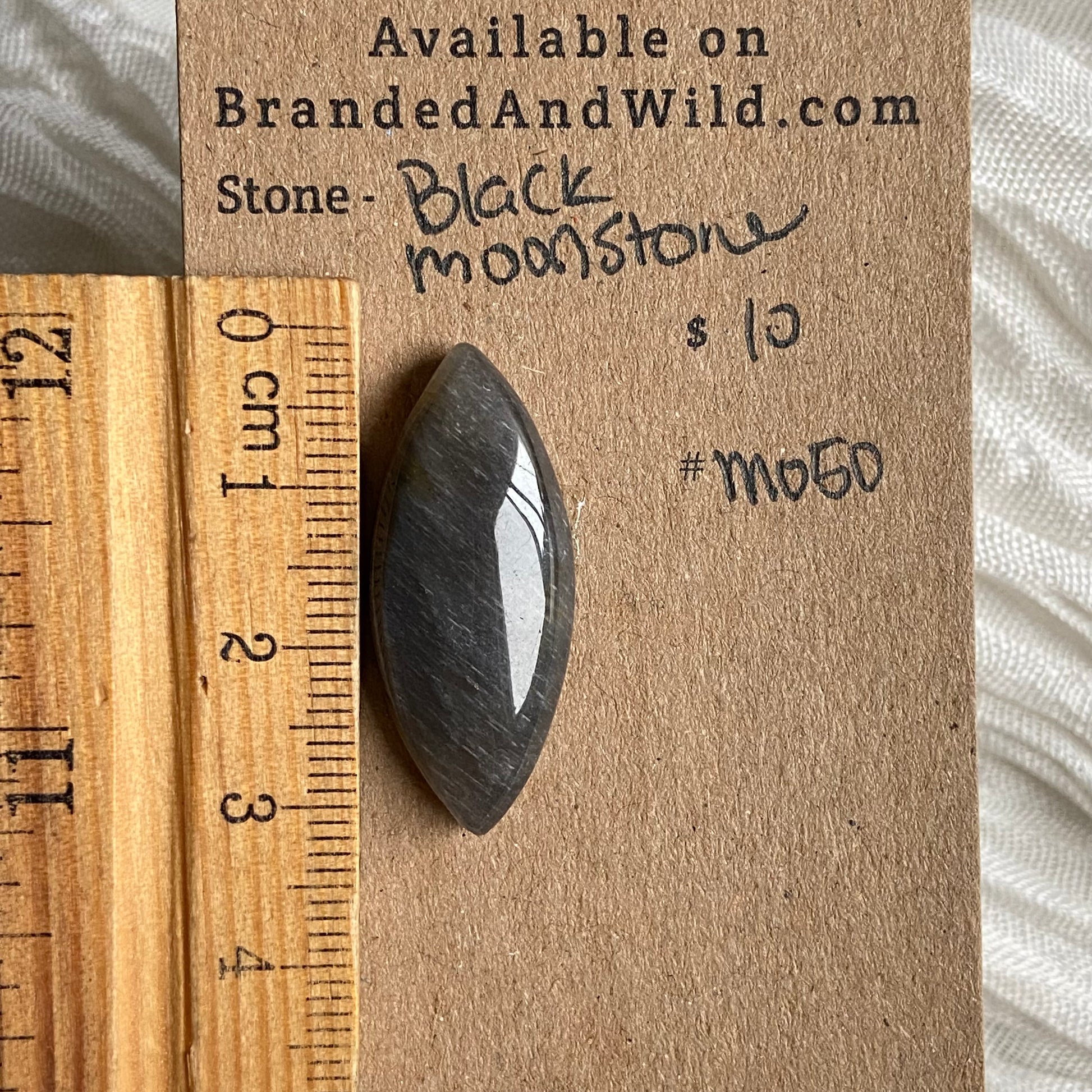 Black Moonstone Cabochon - M050 4DC0F4EA-D140-4C44-96DB-DBC6E9D13DB6 Brandedandwild.com