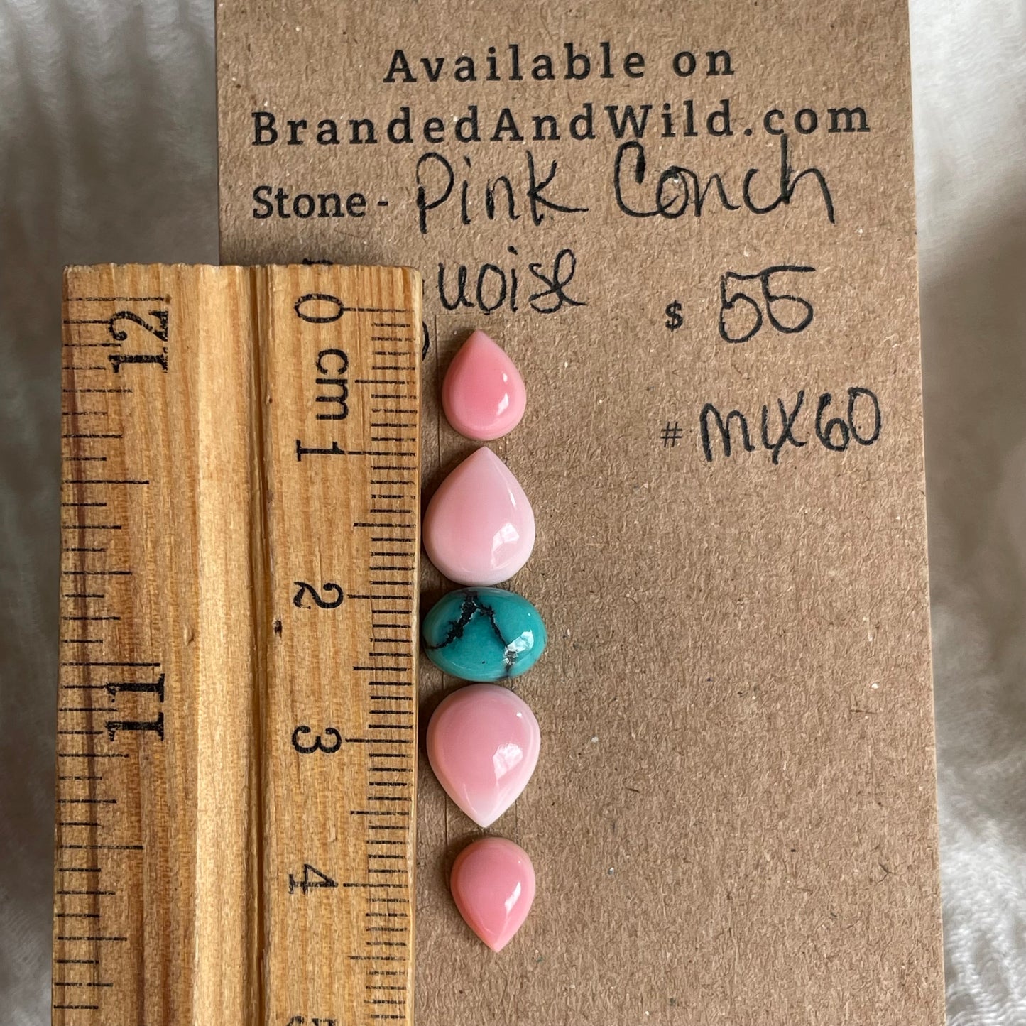 Turquoise / Pink Conch - Cabochon - Mix60 4DECC516-91B8-4D9D-8FA4-E4E5540B22CE Brandedandwild.com