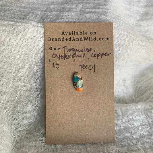 Turquoise, Oystershell, Copper Cabochon - TOC01
