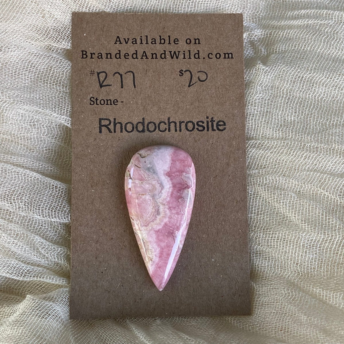 Rhodochrosite Cabochon - R77 4E54FD71-A134-47A4-BF20-D69E57F84AAF Brandedandwild.com