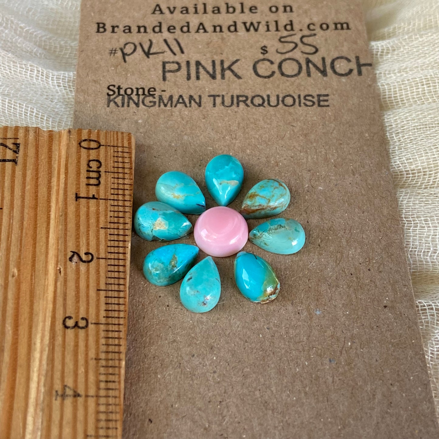 Pink Conch / Kingman Cabochon - PK11 4E6C0135-729D-47BD-B93B-3E3A2F3D298F Brandedandwild.com