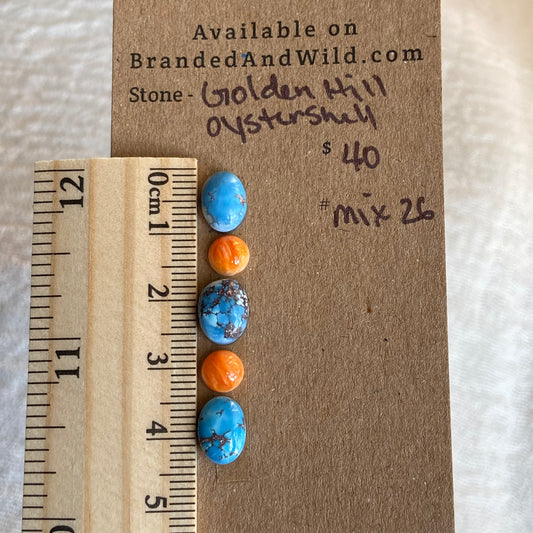 Oyster Shell / Golden Hill Cabochon - MIX26