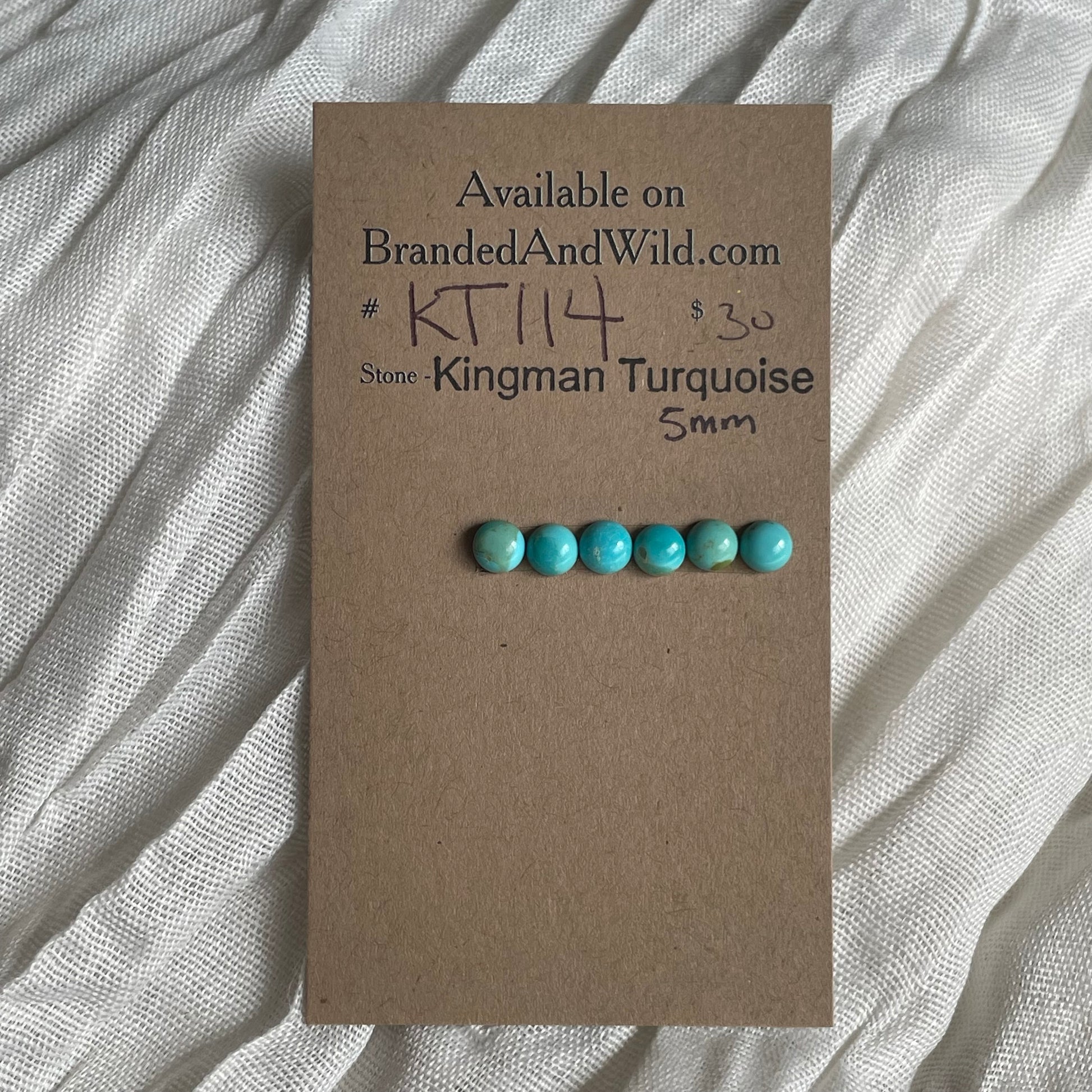 Kingman Turquoise Cabochon - KT114 4E732E55-CE3E-48B9-BE97-CA099070617C Brandedandwild.com