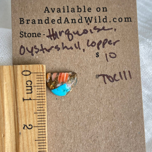 Turquoise, Oystershell, Copper Cabochon - TOC111