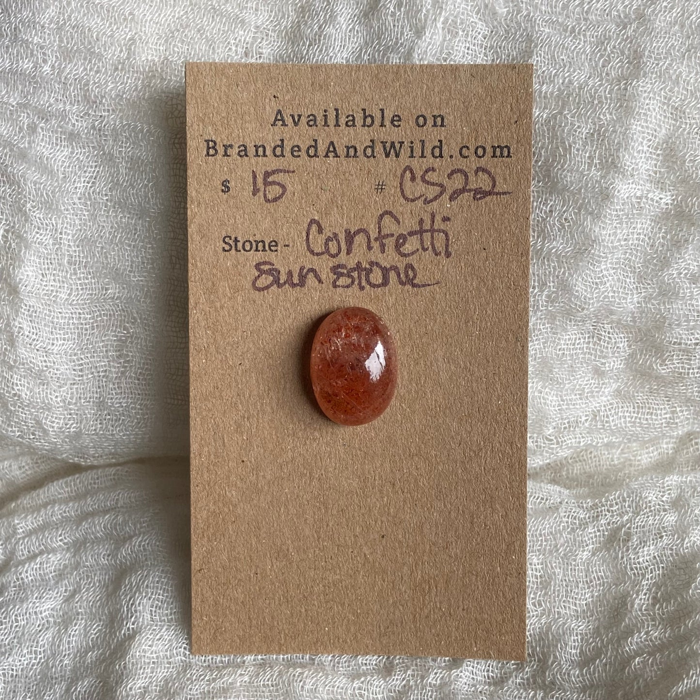Confetti Sunstone Cabochon - CS22 4EABACB6-9A62-4755-875E-AE72C7E379D2 Brandedandwild.com