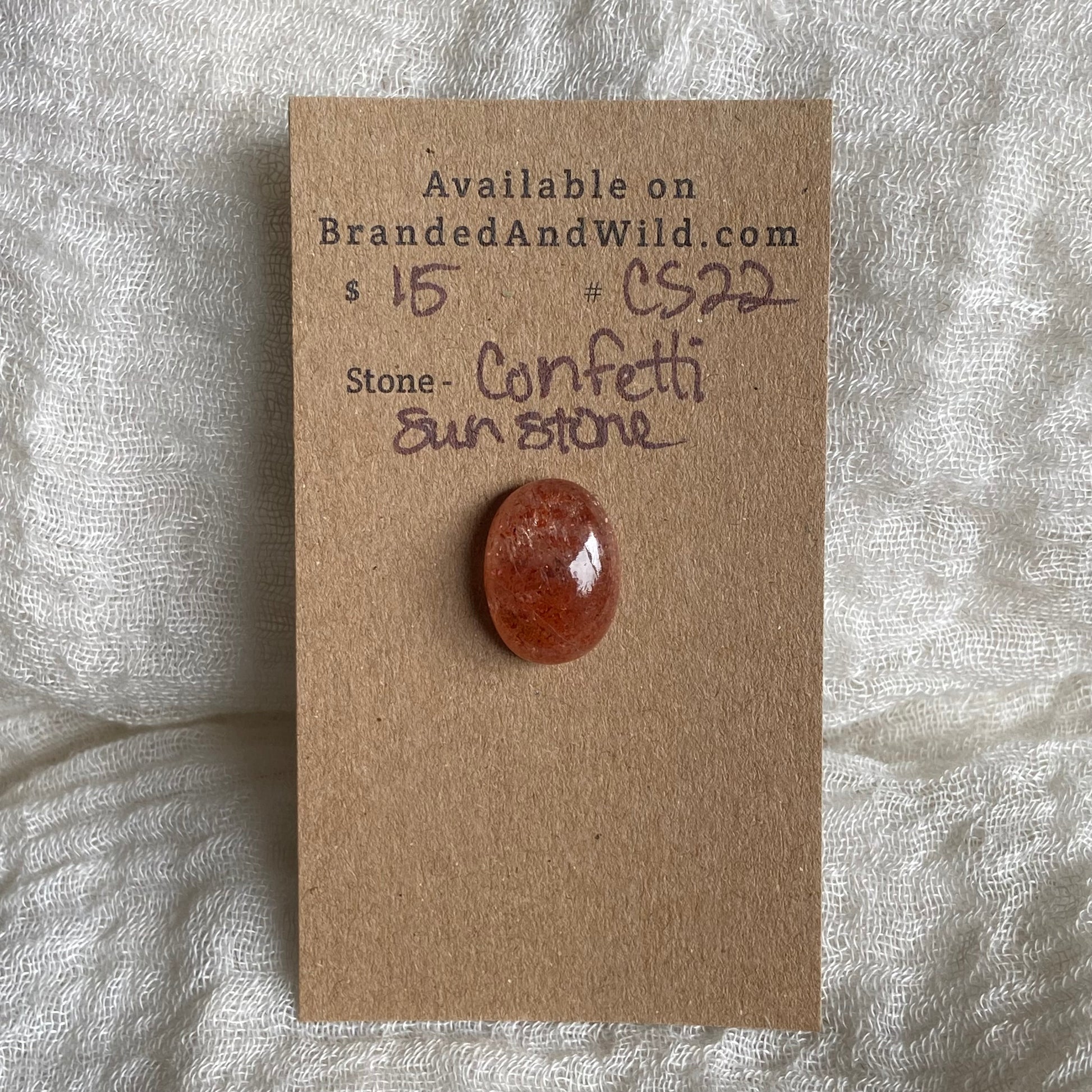Confetti Sunstone Cabochon - CS22 4EABACB6-9A62-4755-875E-AE72C7E379D2 Brandedandwild.com