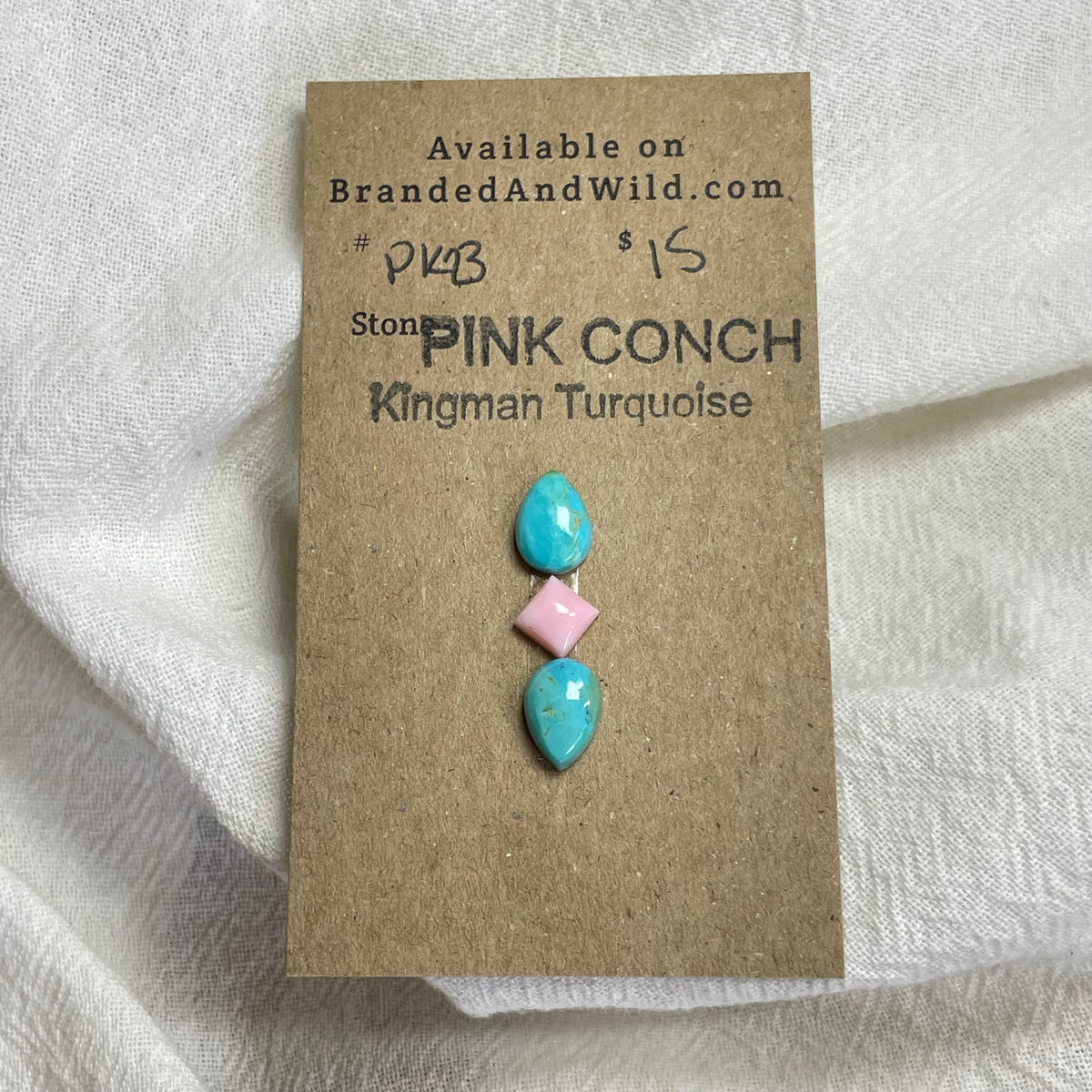Pink Conch / Kingman Turquoise Cabochon - PK23 4EBB2C0E-BA8C-4836-8138-2A7530345A70 Brandedandwild.com