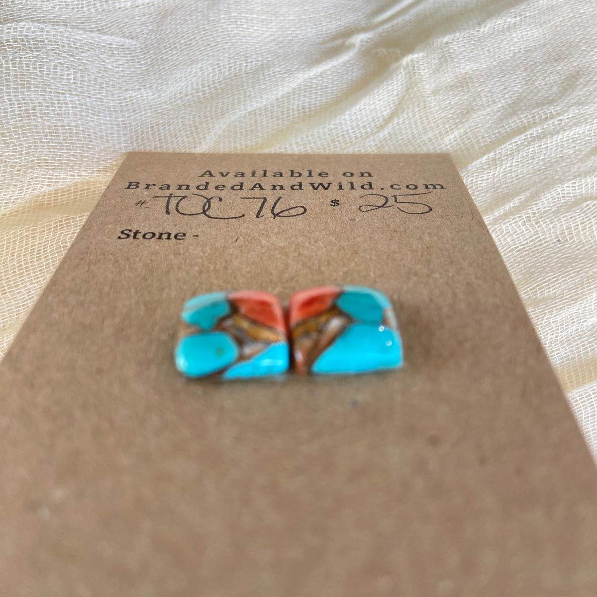 Turquoise, Oyster Shell, Copper Cabochon - TOC76 4EBDE247-9B41-40B6-AA4A-62BE449137D4 Brandedandwild.com