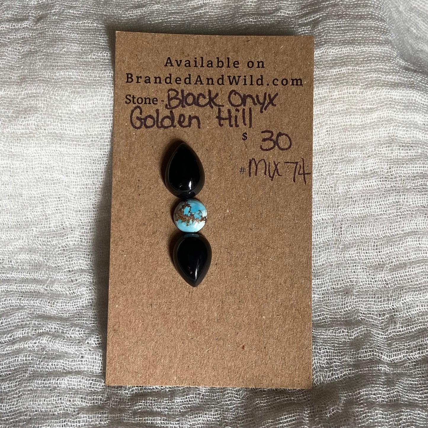 Black Onyx / Golden Hill Cabochon - MIX74