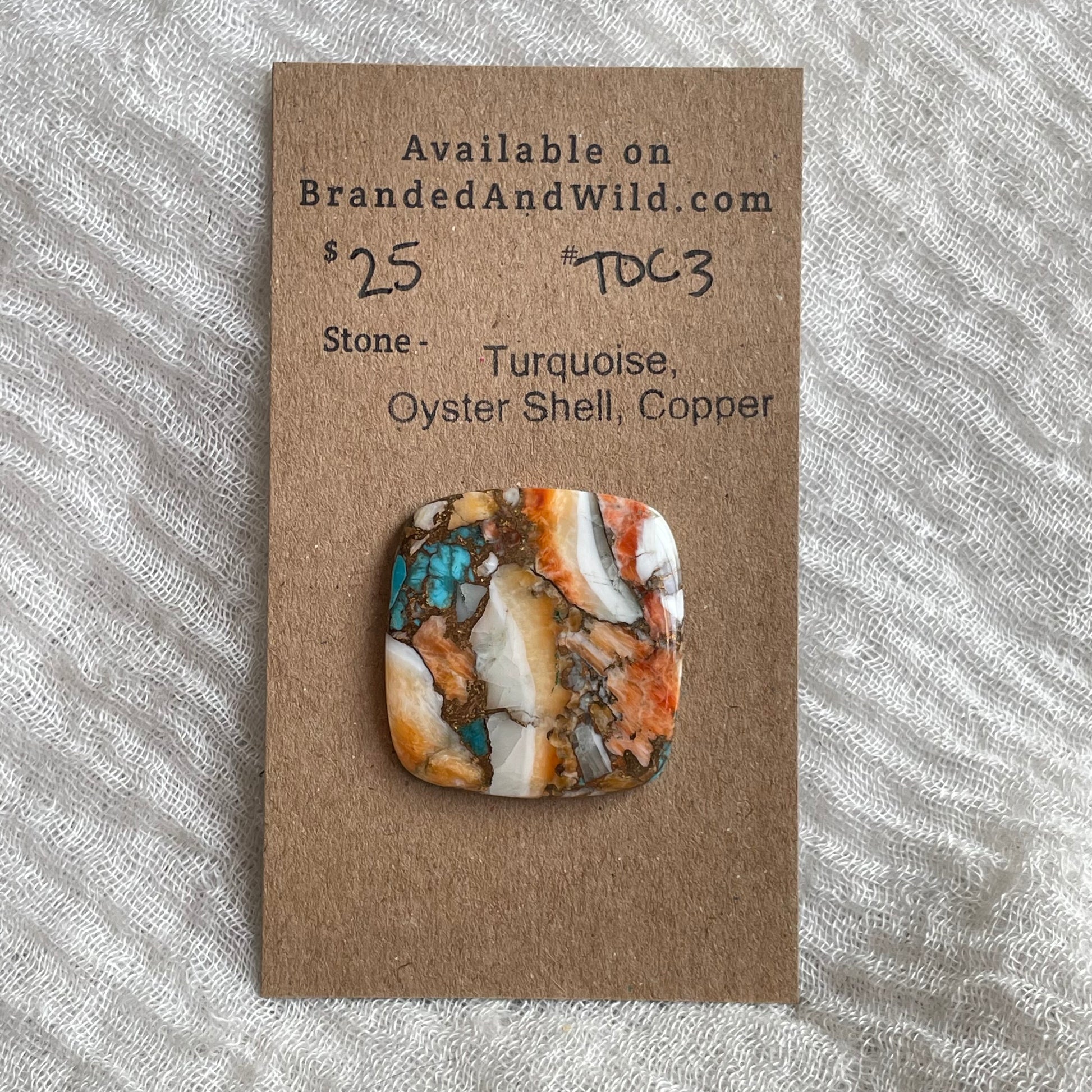 Turquoise, Oystershell, Copper Cabochon - TOC3 4F0A4633-EA62-4744-96B1-5227C6791D50 Brandedandwild.com