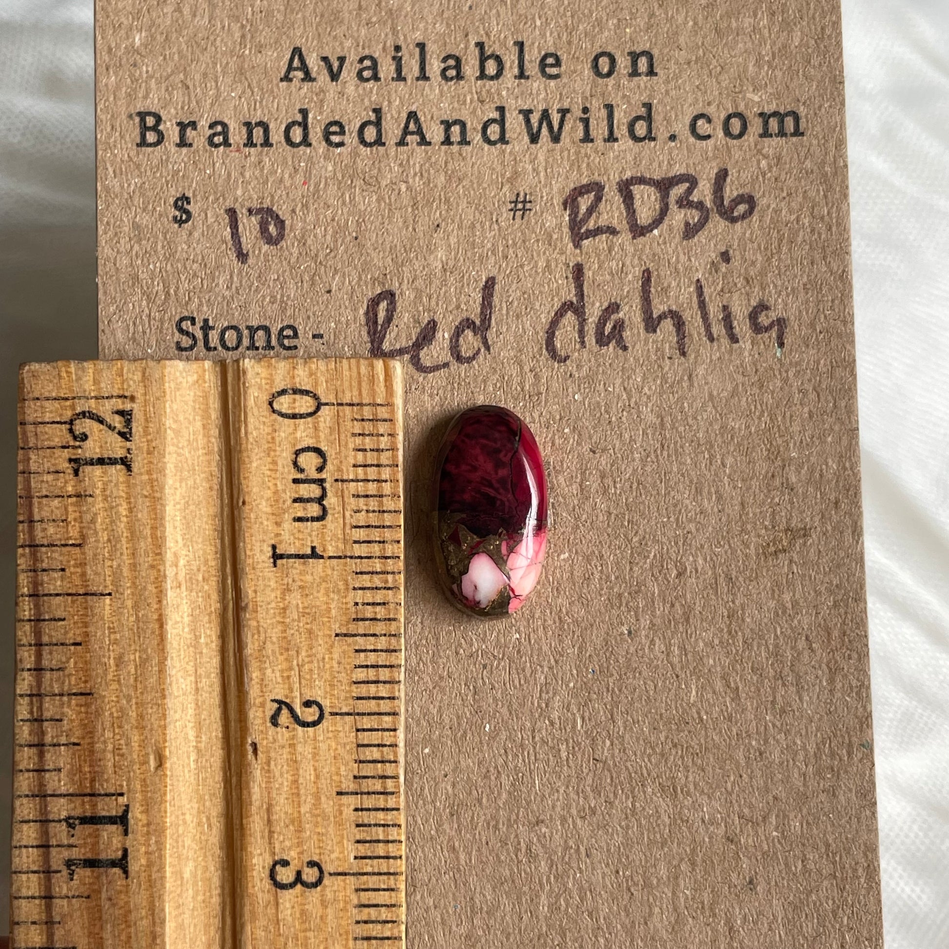Red Dahlia Cabochon - RD36 4F1556B4-7619-4758-B07A-E838F494E9FE Brandedandwild.com