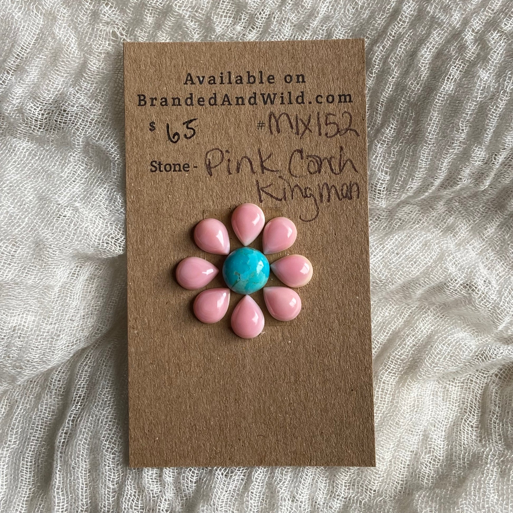Pink Conch / White Buffalo Cabochon - MIX152 4F403F64-84DA-47B3-909B-BC129FE3A388 Brandedandwild.com
