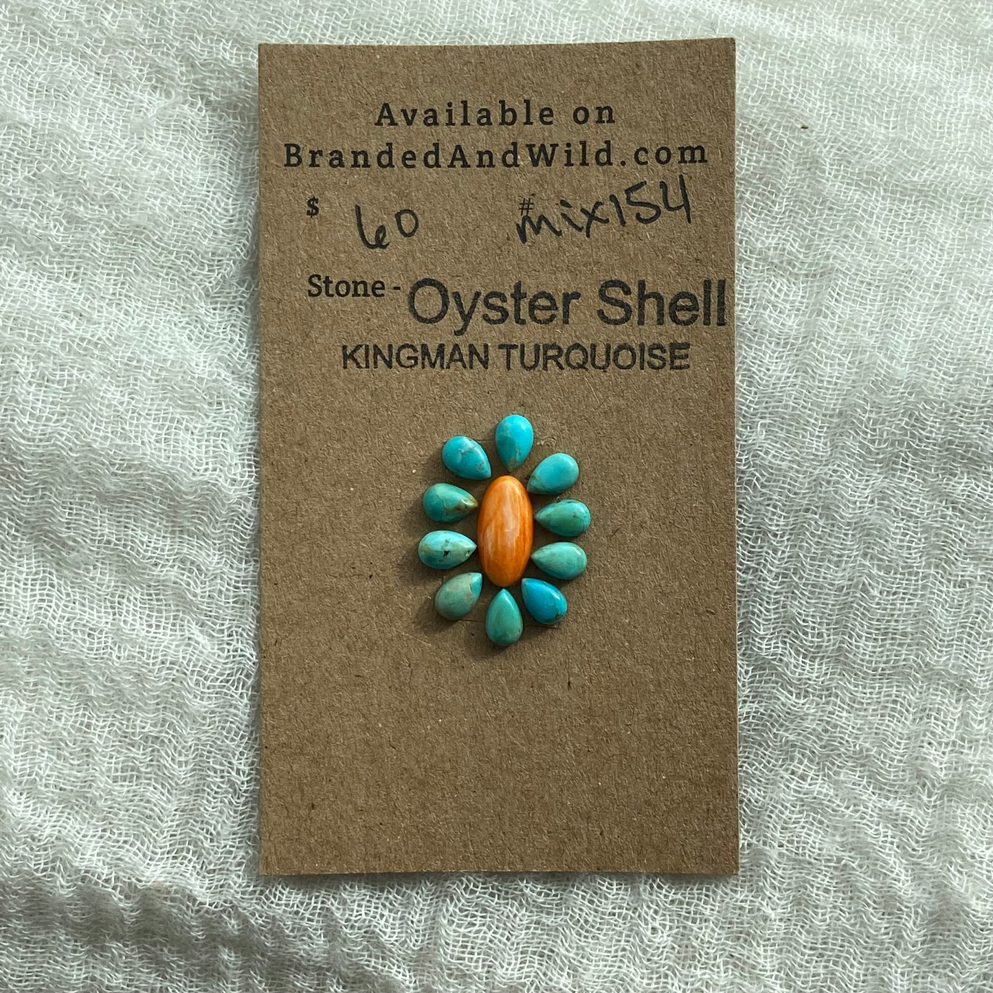 Kingman Turquoise / Oyster Shell Cabochon - Mix154