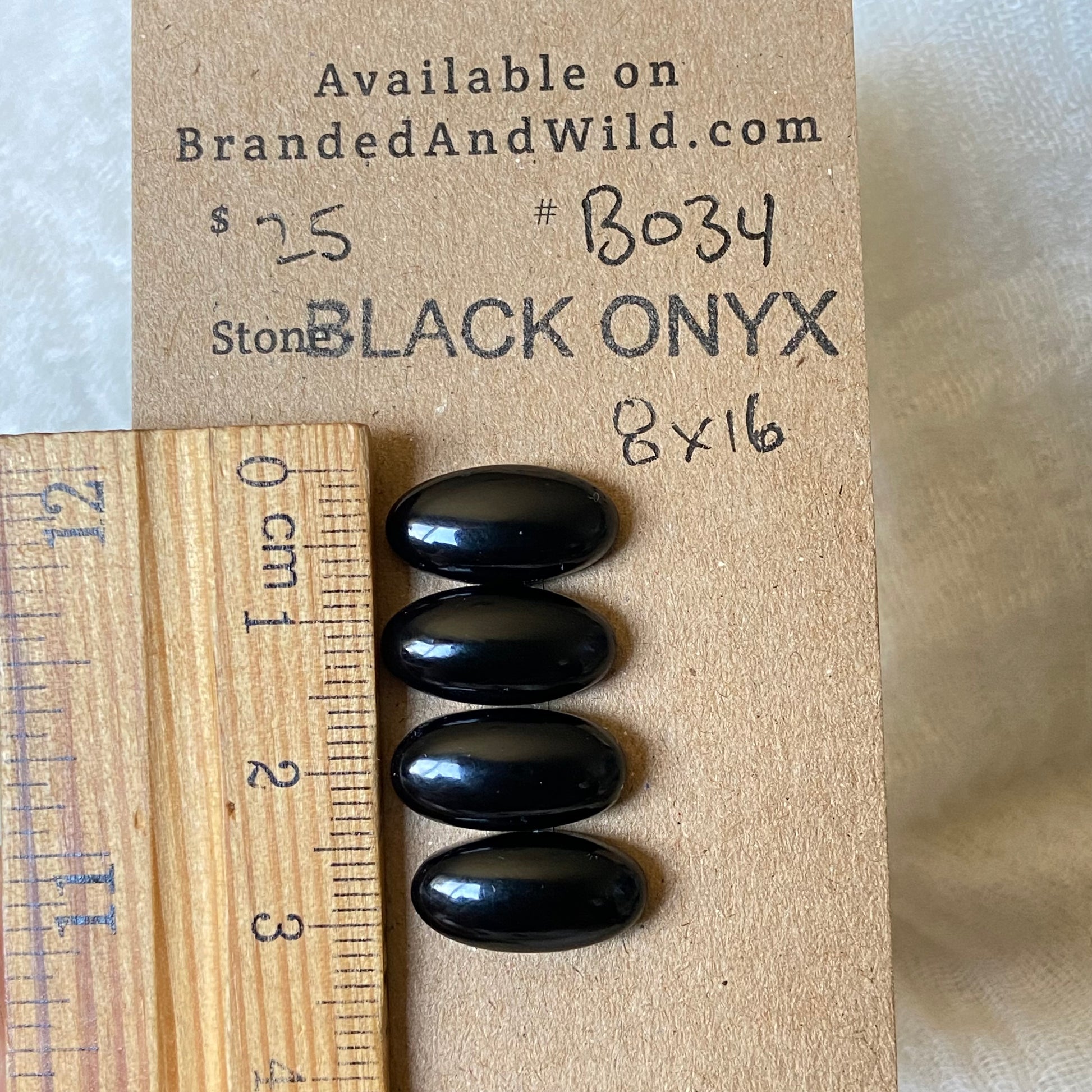 Black Onyx Cabochon - B034 4FD5F2BB-CAB2-4864-9286-03176FDA4D43 Brandedandwild.com