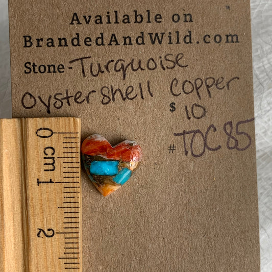 Turquoise, Oystershell, Copper Cabochon - TOC85