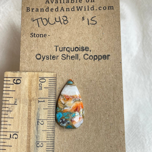 Turquoise, Oyster Shell, Copper Cabochon - TOC48 503035DC-47AA-4E04-B36F-51433C3B2D03 Brandedandwild.com