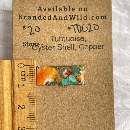 Turquoise, Oyster Shell, Copper Cabochon - TOC20 5040D979-7A7B-4861-BDAE-661E9A84234A Brandedandwild.com