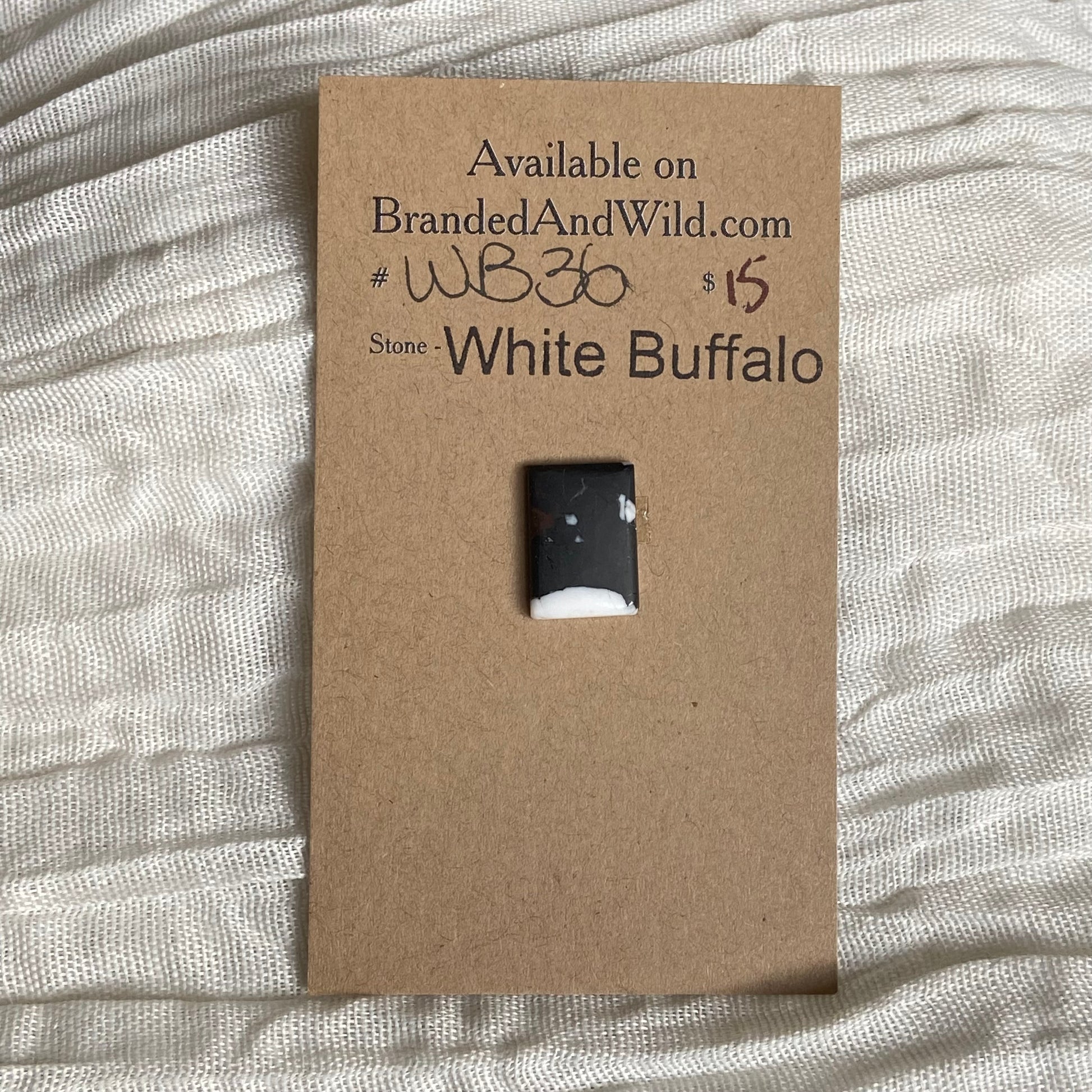 White Buffalo Cabochon - WB36 50576D40-22D8-41BA-94A0-95F8D8127516 Brandedandwild.com