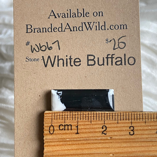 White Buffalo Cabochon - WB67 5067854F-6D72-4558-8ABB-E09BFCB5C80B Brandedandwild.com