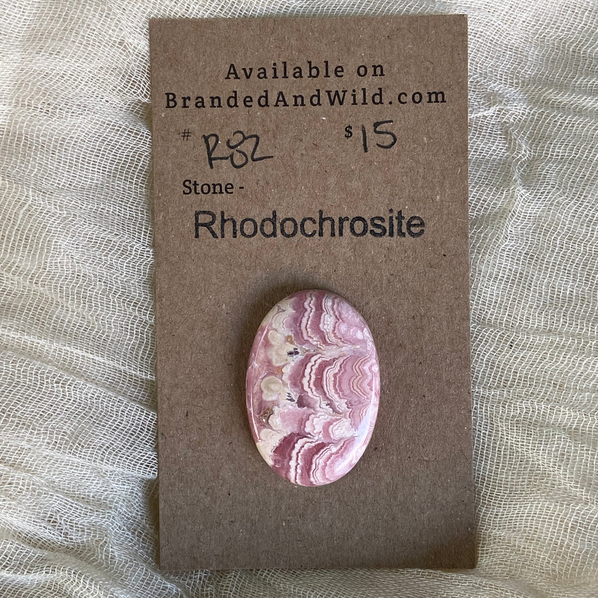 Rhodochrosite Cabochon - R82 5081E5C0-405D-47E4-8267-275F13559047 Brandedandwild.com