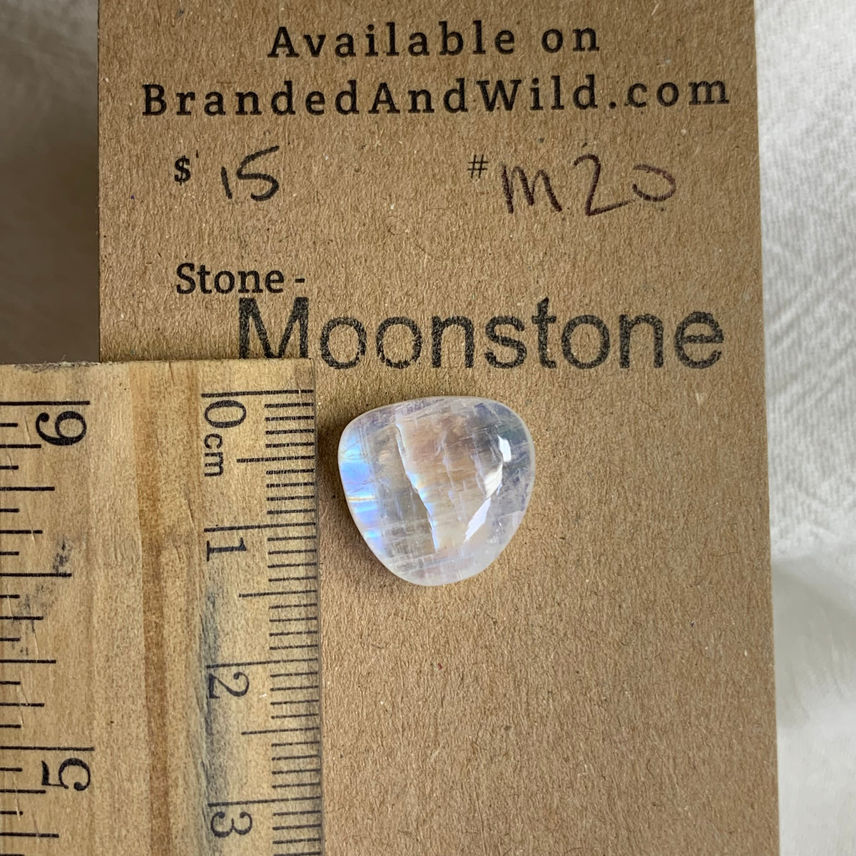 Moonstone Cabochon - MS20 508A5CA3-ED13-4968-B90D-094BDF6A6F07 Brandedandwild.com